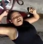 Shocking Street Murder Suicide with Woman still Giving Death Stare