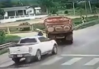 Biker Makes Horrible Fatal Mistake .. Gets Squished by Dump Truck