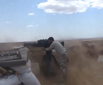 Group of Men Walking Down the Road Blown up by TOW Missile