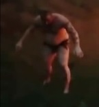 Shocked Burned Man Appears out of Nowhere and Stands Still like a Statue