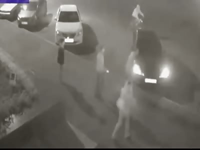 Old man walking in the road is struck by speeding driver