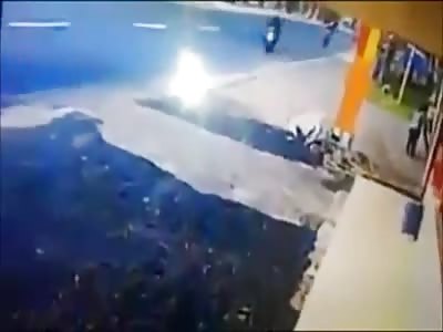 Car Takes out Two Riders 