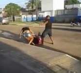 Guy Interrupts Girl Fight and Punches Like a Sissy