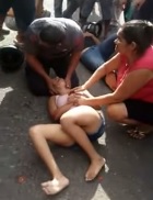 Girl screams in pain with broken leg