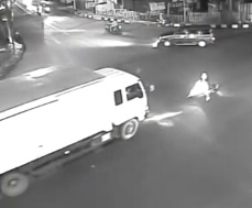 Truck Vs. Bike ... Rider Crushed under Wheel and Dragged