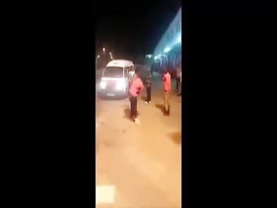 Dude KO'd and Beaten with Iron Bar