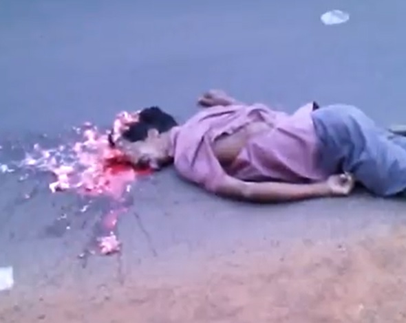 Head Splattered All over Road