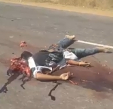 Man Crushed by Truck Twisted up on the Road