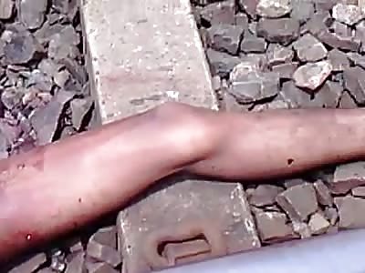 Dude Cut in half by Train
