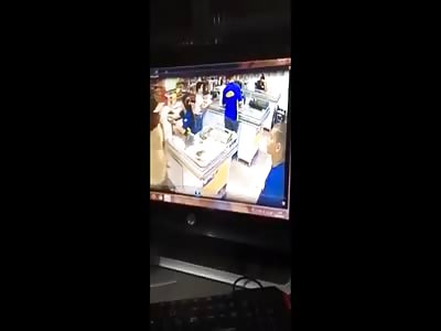 Supermarket worker being executed with multiple headshots 