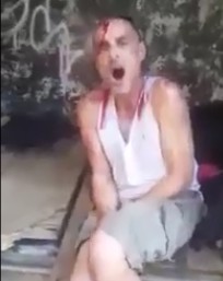 Thief Being Punished with Baseball Bat and Stick Blows