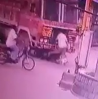 Scooterman Blasted and Sent Flying from Dump Truck