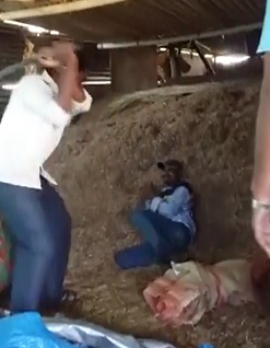 Scared Dude Beaten with Pipes 