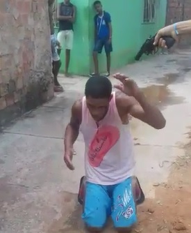 Thief Beaten on Street with Bat and Pistol Whipped 