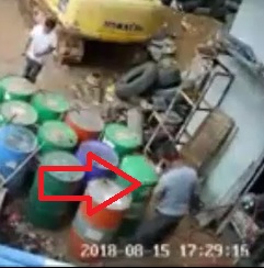 Fatal Work Accident .. Can Explodes in Dudes Face