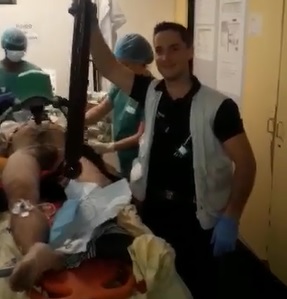 Great Hospital Room Aftermath of Man Who Fell on Post up the Ass