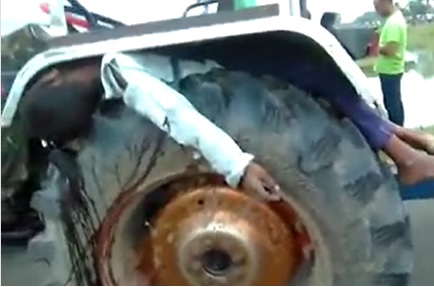 WTF.. Crushed IN the Wheel