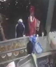 Car Smashes People Getting Food