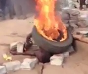 Mob Justice... Dude Necklaced! 