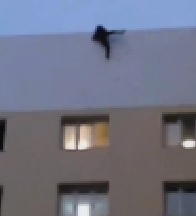 Jumper Having Second Thoughts Just Can't Hang on