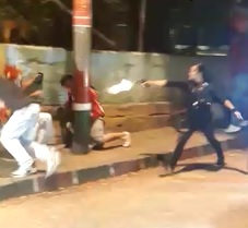 Terminator Bitch Jumps off Motorcycle and Shoots Rivals