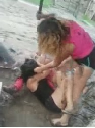 Girl Regulates During Girl Fight with a Machete