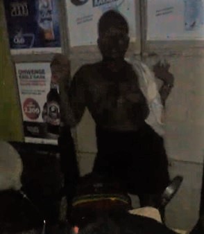 Very Dark Woman Stripped and Beaten