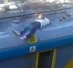 Sparks and Sizzling On Top of Train