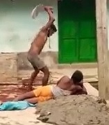 Dude Hacks Guy Talking to His Girl With a Huge Cane Knife