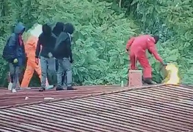 Absolute 100% Moron Blows Himself Up with Molotov 