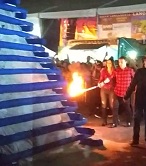 Small Town Mayor Tries to Light Display but it Blows Up in His Face