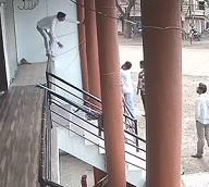 Trying to Help Hang a Banner Doesn't Go as Planned