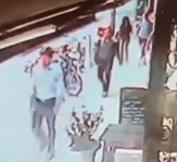 Car Decides to Drive on a Sidewalk... Goes People Bowling