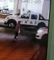 Runover and Crushed under Tire (Suicide?)