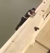 Jumper Lands Right on Horns of Bull Statue (Jump & Aftermath)