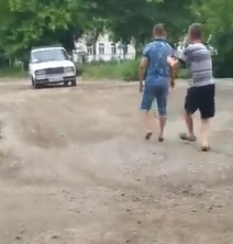 Tough Guys vs. Car... Car Wins! 