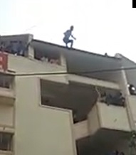 Dude Leaps For the Crowd