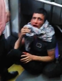 Thief Beaten by Business Man on the Subway