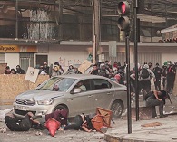 Guys Had Enough of Rioters in Chile Decides to Run Them Over