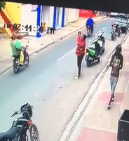 Chick Holding Her Kid Should Look Both Ways