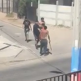 Machete-Wielding Man get Rocked and Stabbed
