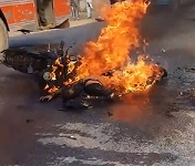 Horrific Bike Accident Leaves Rider BBQ'd