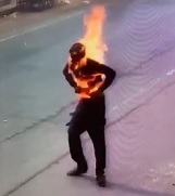 Moron Turns into Human Torch