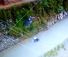 Rider Collapses and Falls Down Hill