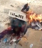 Gang Fries Rival Under a Dish Rack