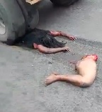 Bitch Turned into Road Pizza (Watch when they Roll it Off)