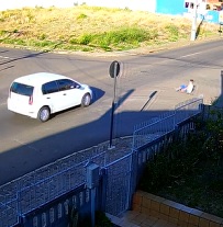 Horrific Time to Cross the Street on your Skateboard.