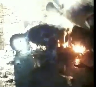 Biker burns to death.