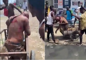 Cop Rolled out in a Cart & Beaten.