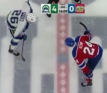 Hockey Player Regrets Starting Fight..Lol.